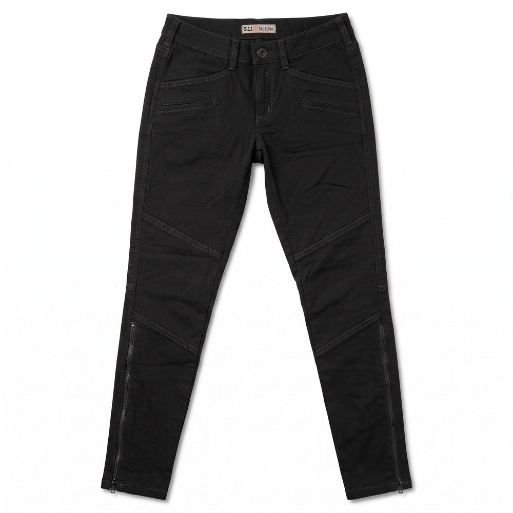 5.11 Tactical 2 Regular Black Skinny Pants Ankle Zip Womens Athleisure Casual